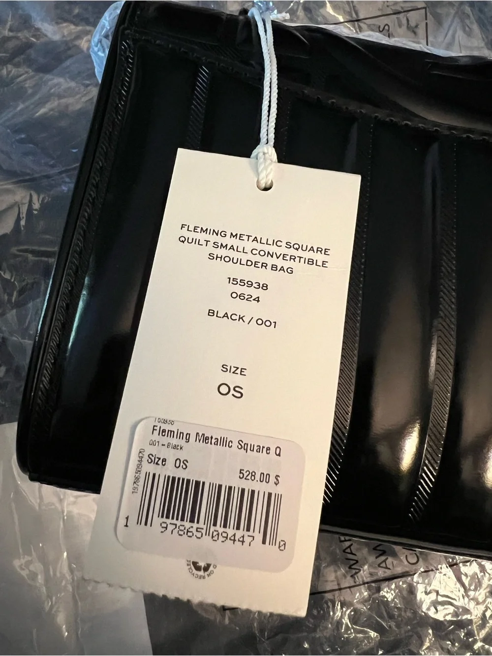 Tory Burch Fleming Metallic Square Quilt Shoulder Bag